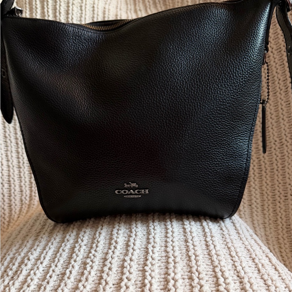 Coach Dufflette Crossbody Shoulder Bag Pebbled Leather Black H1892-21377